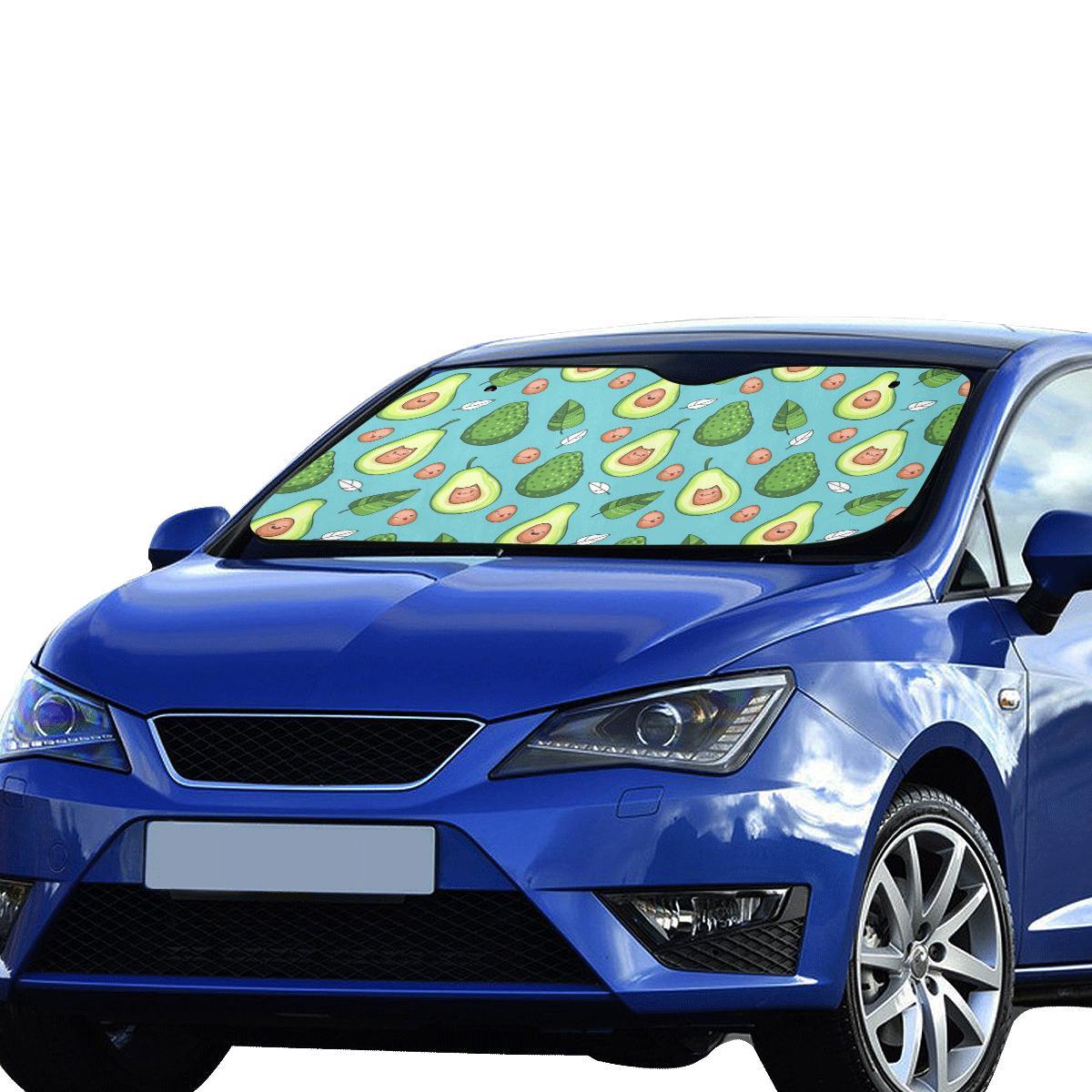 Avocado Pattern Print Design AC05 Car Sun Shade-JorJune