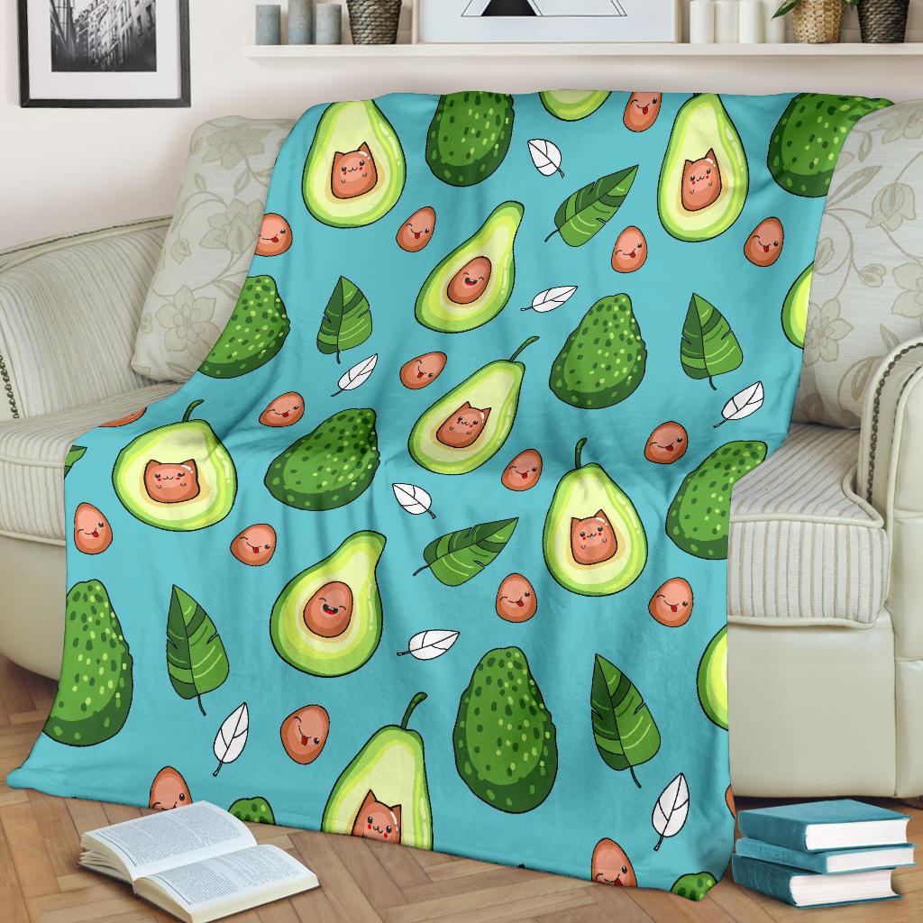 Avocado Pattern Print Design AC05 Fleece Blankete