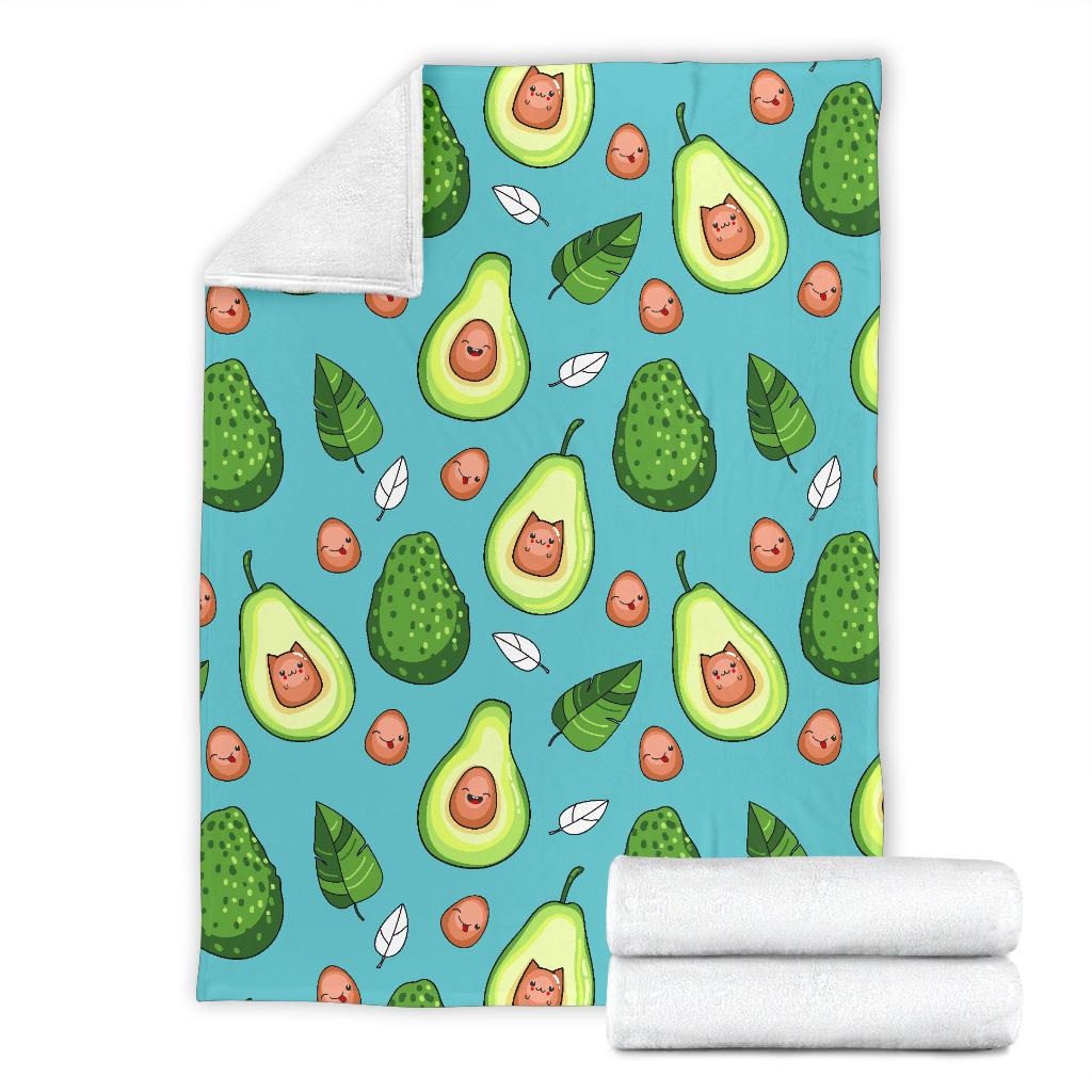 Avocado Pattern Print Design AC05 Fleece Blankete