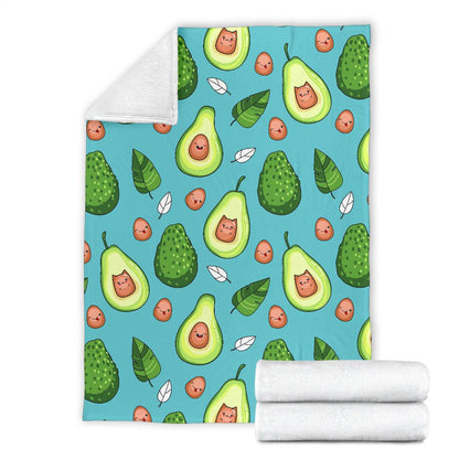 Avocado Pattern Print Design AC05 Fleece Blankete