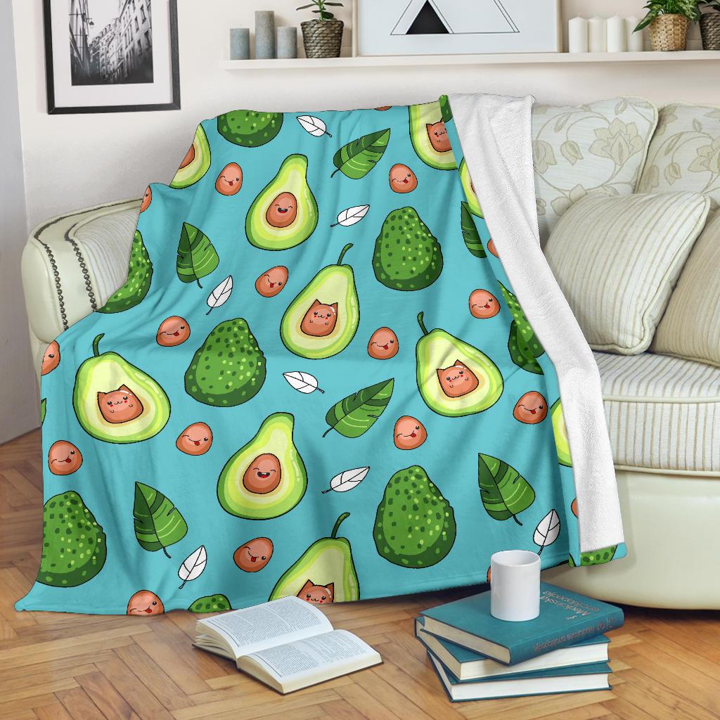 Avocado Pattern Print Design AC05 Fleece Blankete
