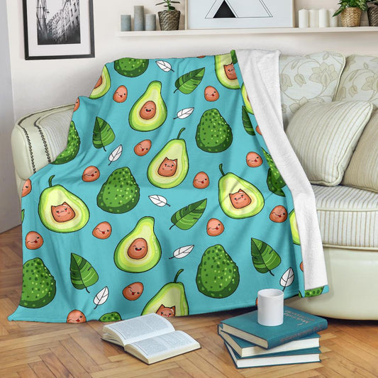 Avocado Pattern Print Design AC05 Fleece Blankete