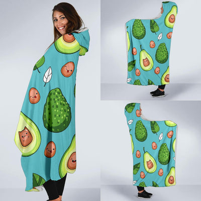 Avocado Pattern Print Design AC05 Hooded Blanket-JORJUNE.COM