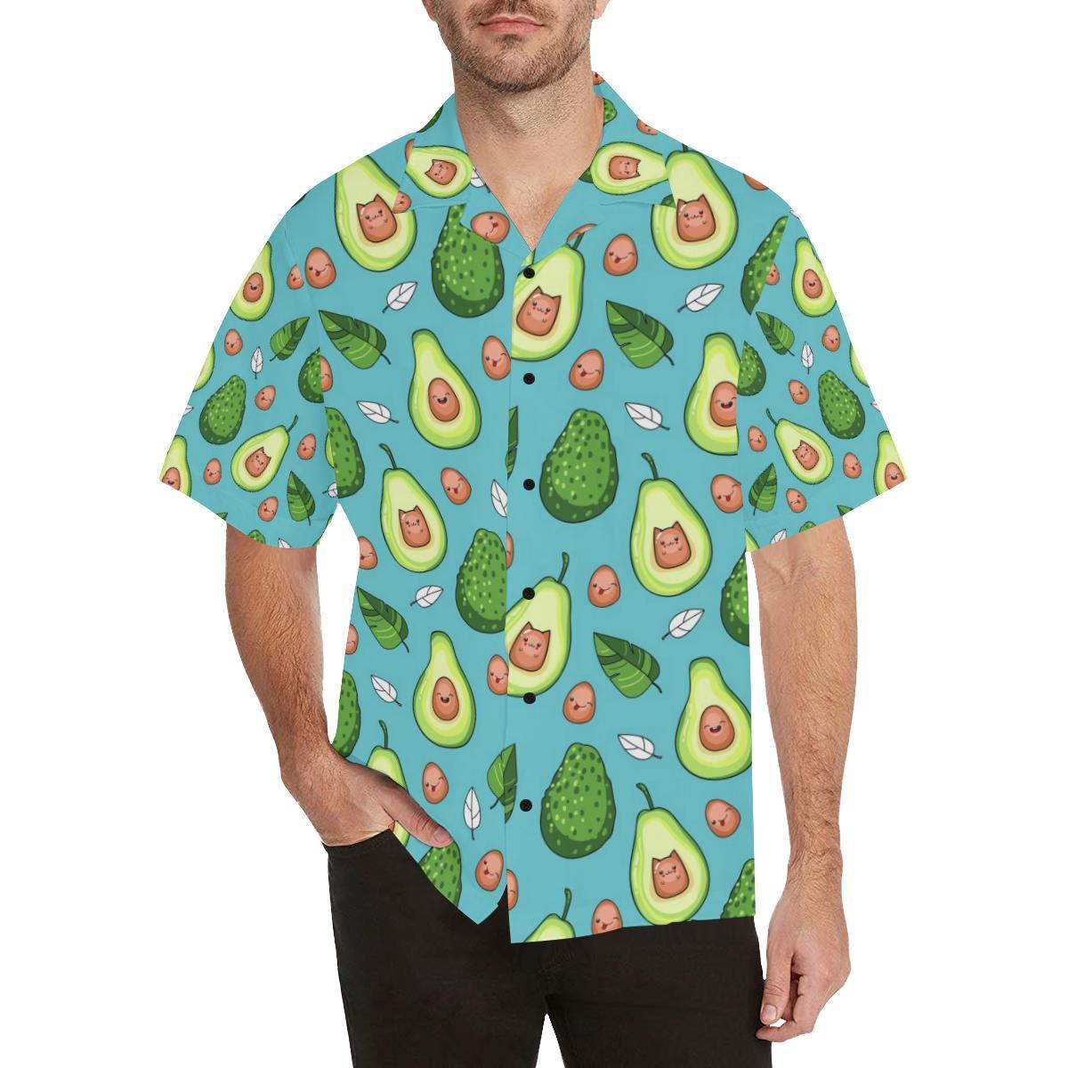 Avocado Pattern Print Design AC05 Men Hawaiian Shirt-JorJune