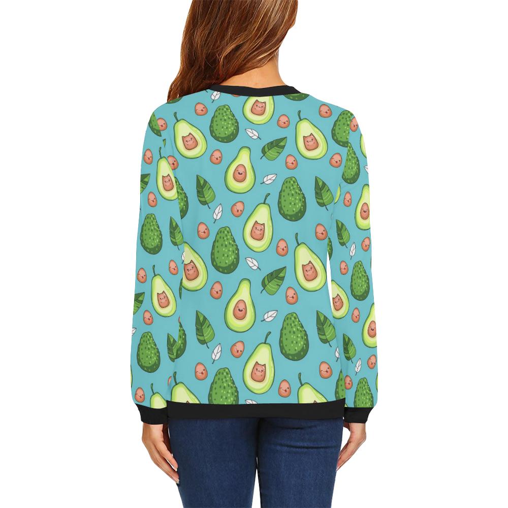 Avocado Pattern Print Design AC05 Women Long Sleeve Sweatshirt-JorJune