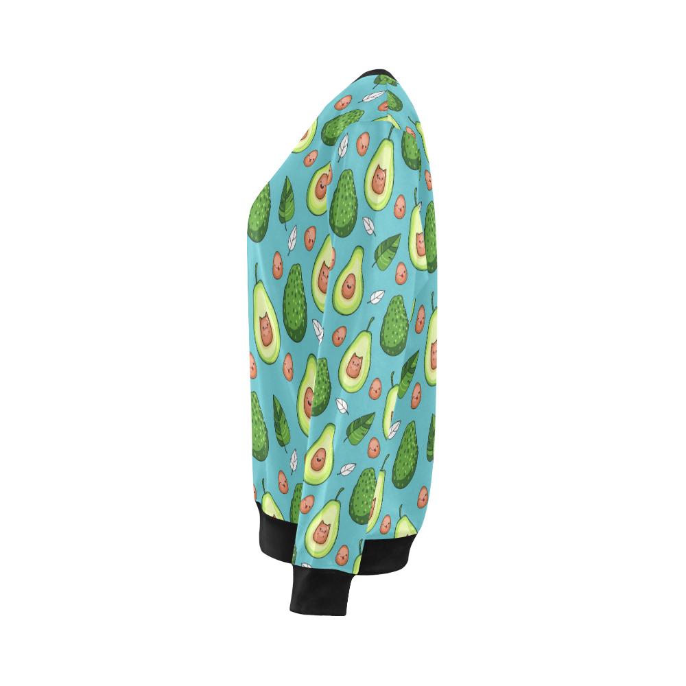 Avocado Pattern Print Design AC05 Women Long Sleeve Sweatshirt-JorJune