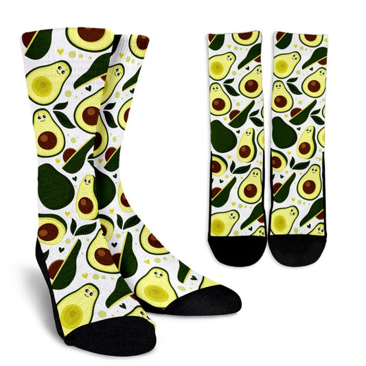 Avocado Pattern Print Design AC06 Crew Socks-JORJUNE.COM