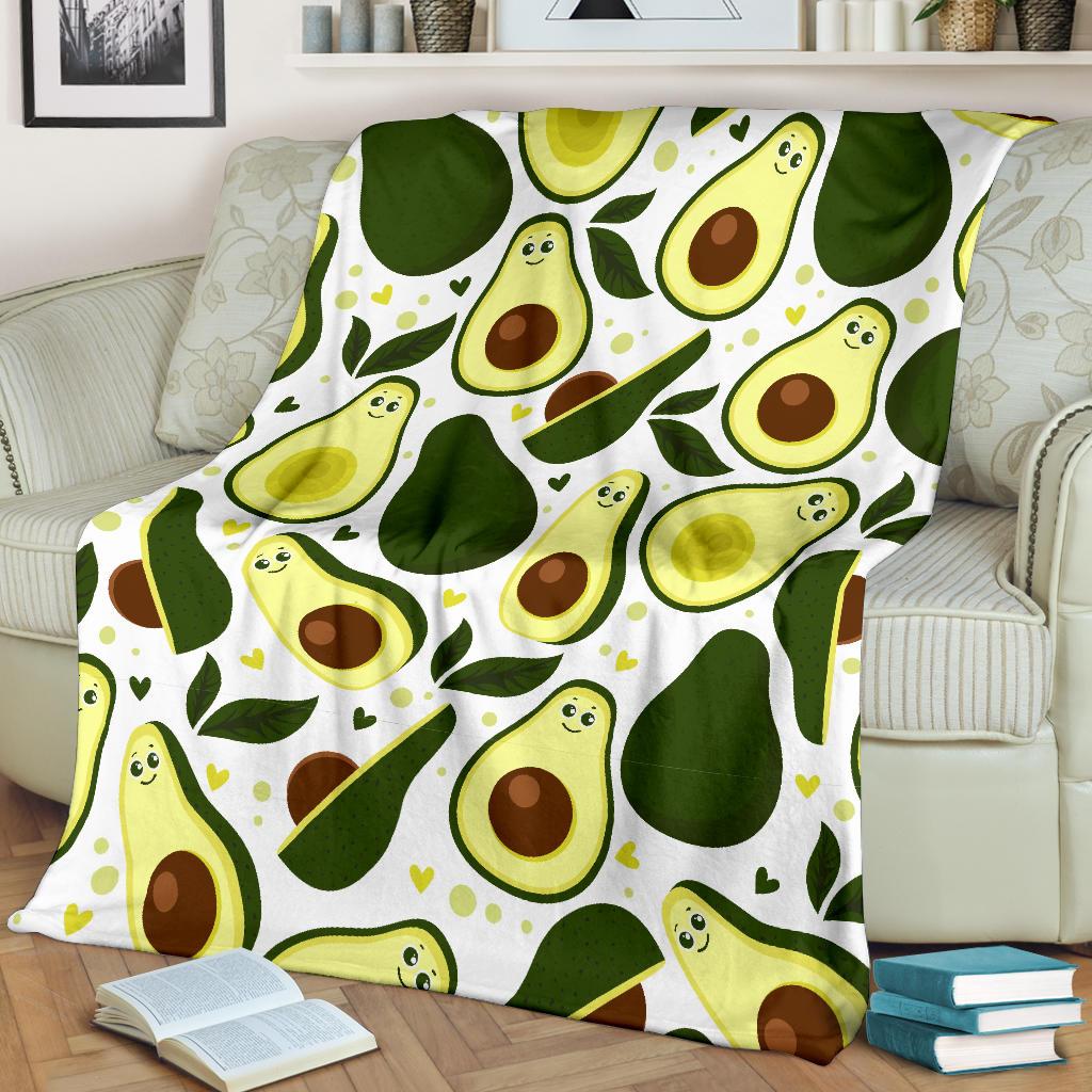Avocado Pattern Print Design AC06 Fleece Blankete