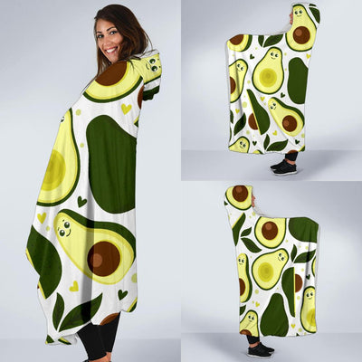 Avocado Pattern Print Design AC06 Hooded Blanket-JORJUNE.COM