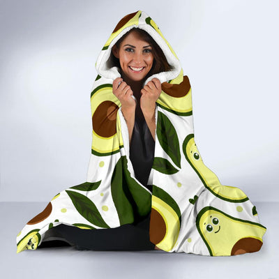 Avocado Pattern Print Design AC06 Hooded Blanket-JORJUNE.COM