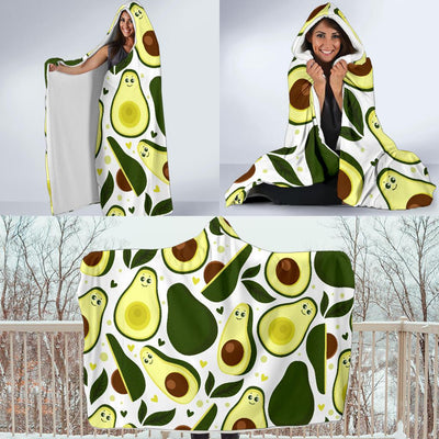 Avocado Pattern Print Design AC06 Hooded Blanket-JORJUNE.COM