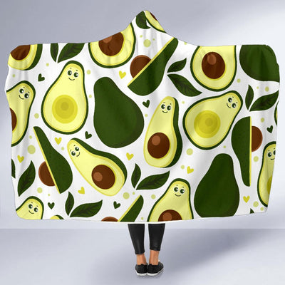 Avocado Pattern Print Design AC06 Hooded Blanket-JORJUNE.COM