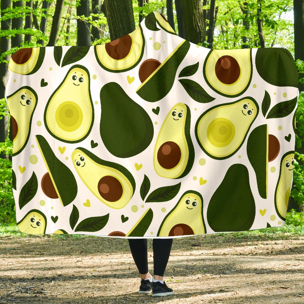 Avocado Pattern Print Design AC06 Hooded Blanket-JORJUNE.COM