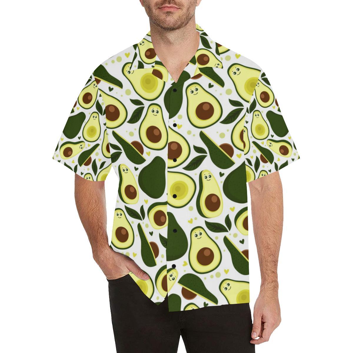 Avocado Pattern Print Design AC06 Men Hawaiian Shirt-JorJune