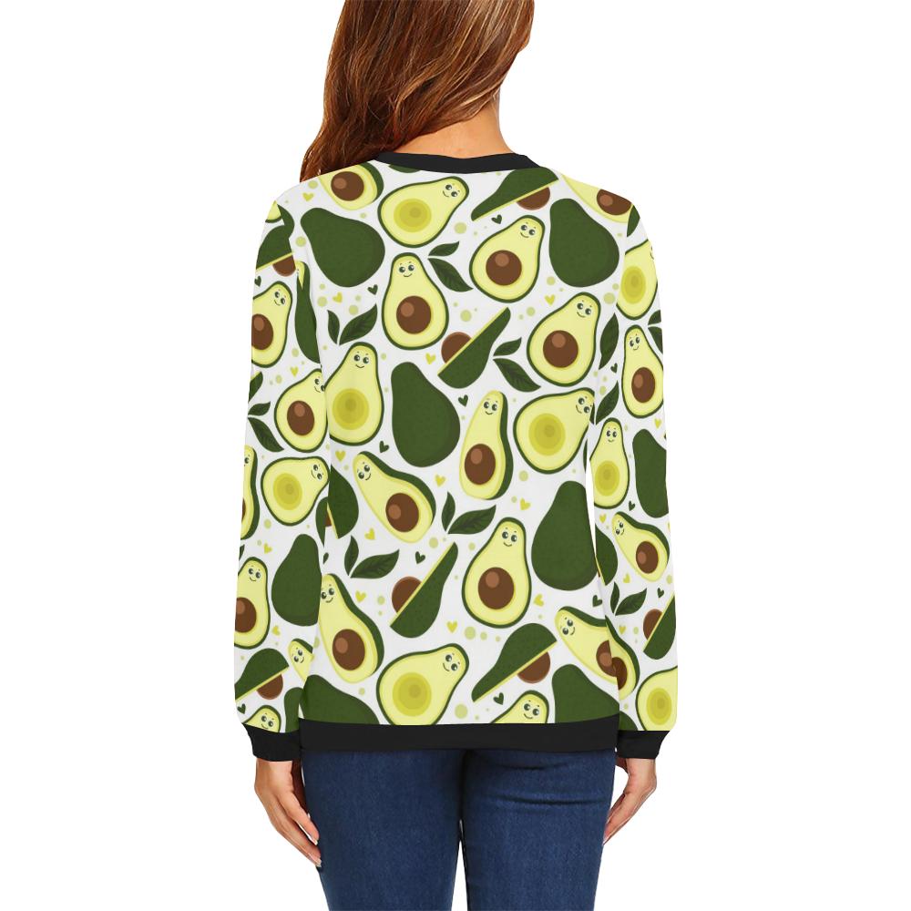 Avocado Pattern Print Design AC06 Women Long Sleeve Sweatshirt-JorJune