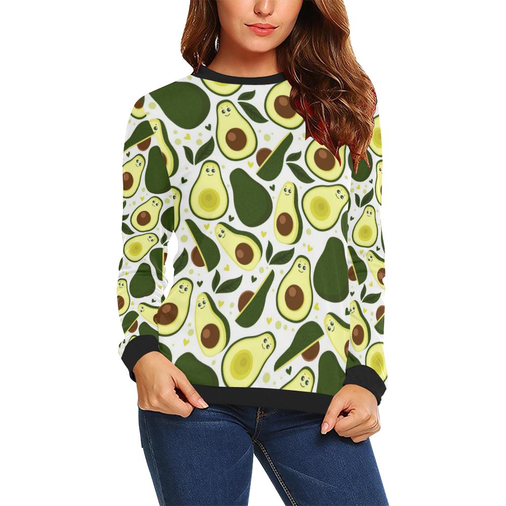 Avocado Pattern Print Design AC06 Women Long Sleeve Sweatshirt-JorJune