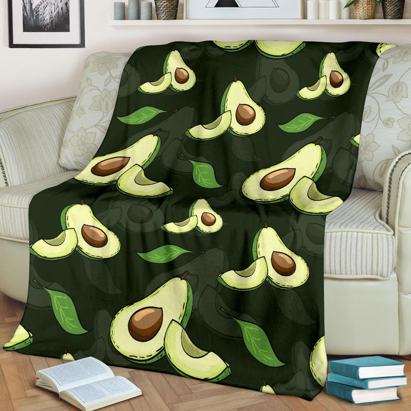 Avocado Pattern Print Design AC07 Fleece Blankete