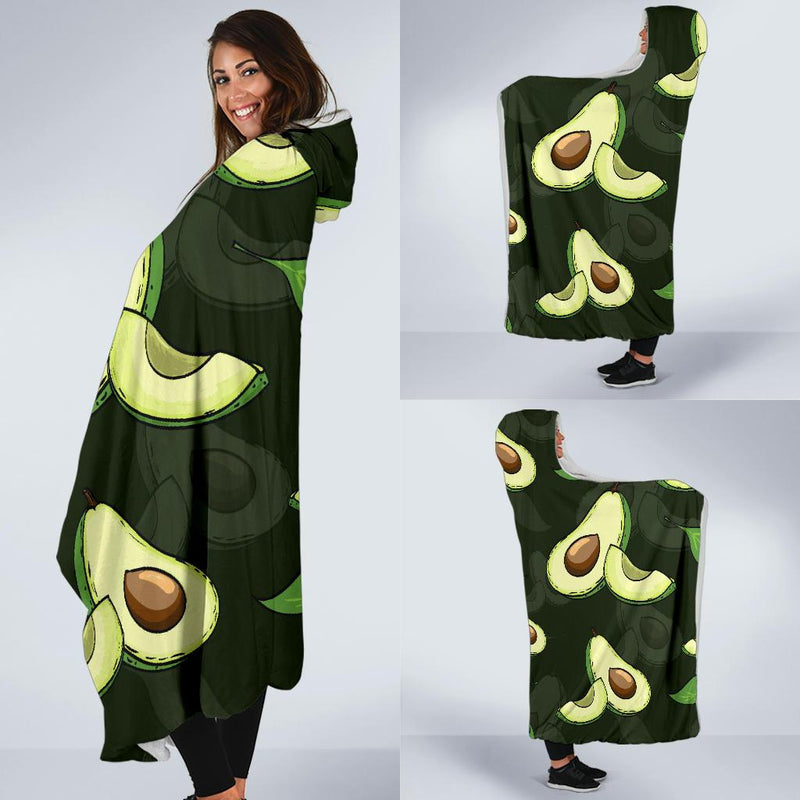 Avocado Pattern Print Design AC07 Hooded Blanket-JORJUNE.COM