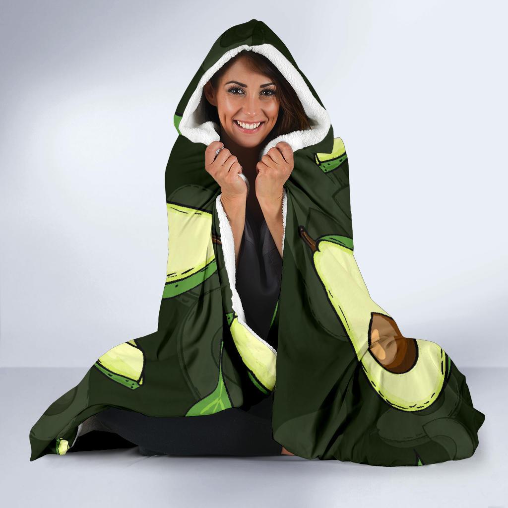 Avocado Pattern Print Design AC07 Hooded Blanket-JORJUNE.COM