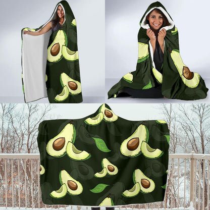 Avocado Pattern Print Design AC07 Hooded Blanket-JORJUNE.COM