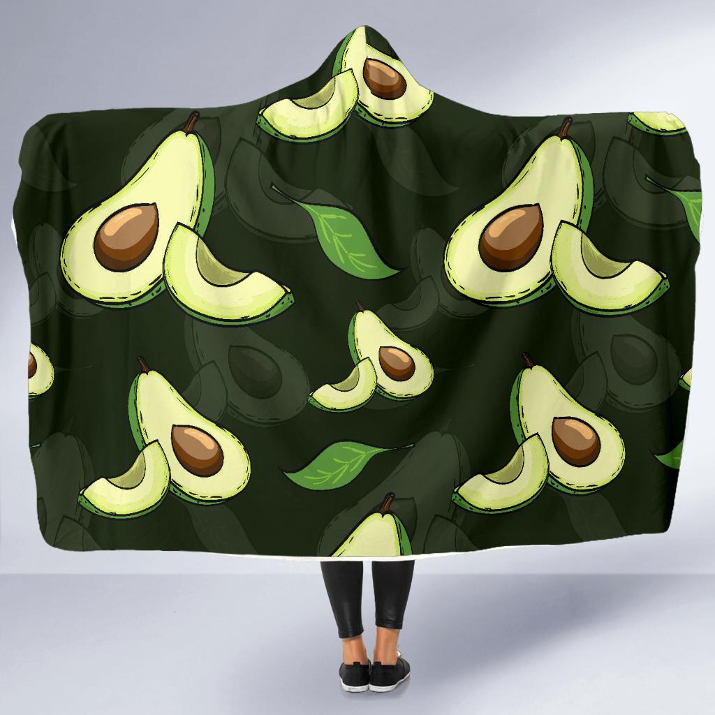 Avocado Pattern Print Design AC07 Hooded Blanket-JORJUNE.COM