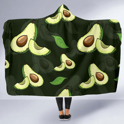 Avocado Pattern Print Design AC07 Hooded Blanket-JORJUNE.COM