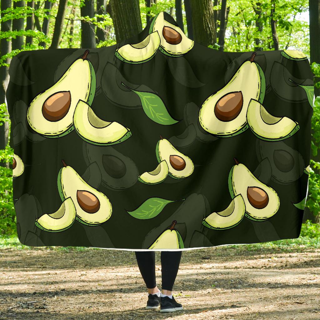 Avocado Pattern Print Design AC07 Hooded Blanket-JORJUNE.COM