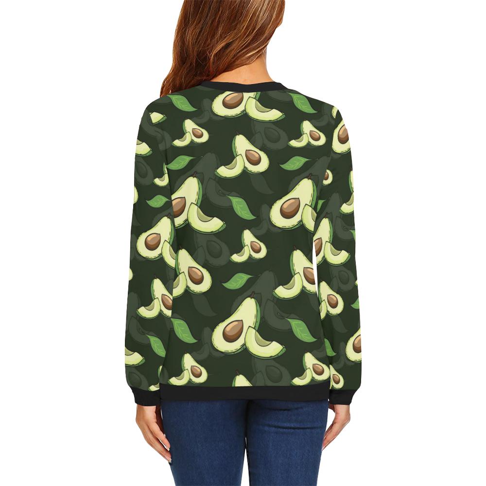 Avocado Pattern Print Design AC07 Women Long Sleeve Sweatshirt-JorJune