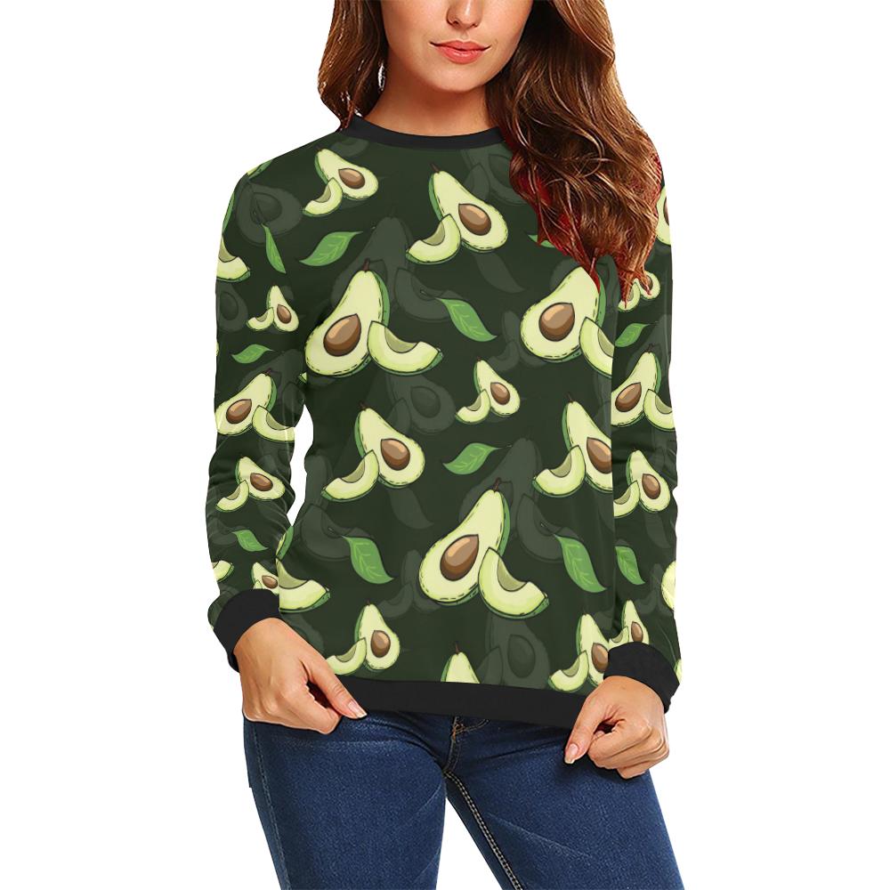 Avocado Pattern Print Design AC07 Women Long Sleeve Sweatshirt-JorJune