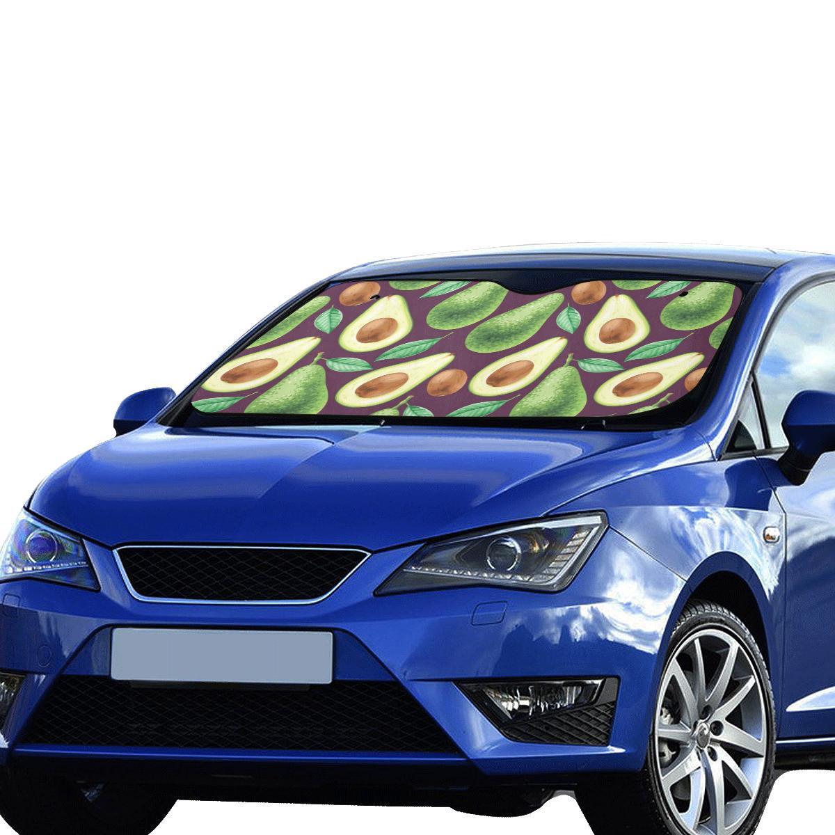 Avocado Pattern Print Design AC08 Car Sun Shade-JorJune