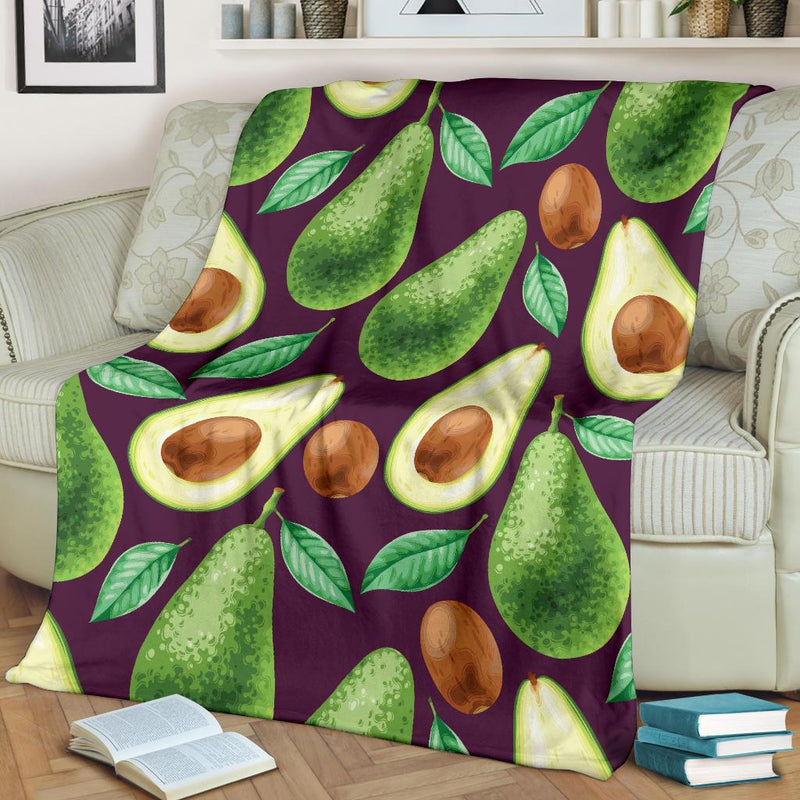 Avocado Pattern Print Design AC08 Fleece Blankete