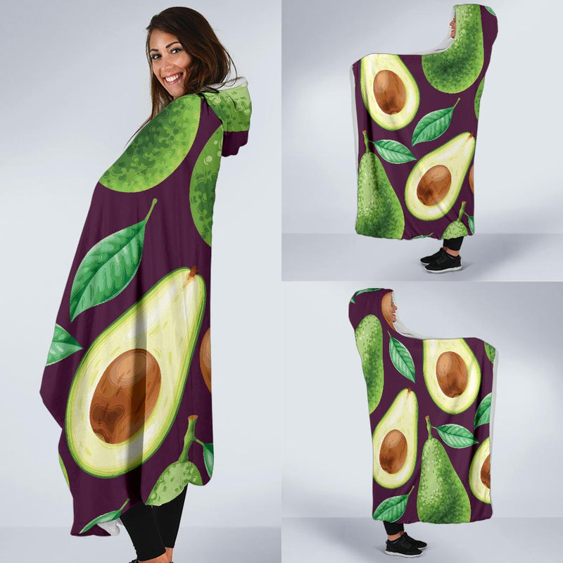 Avocado Pattern Print Design AC08 Hooded Blanket-JORJUNE.COM