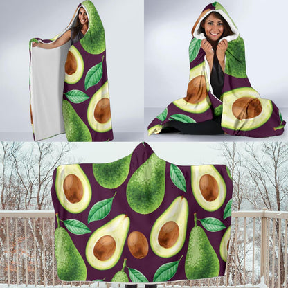 Avocado Pattern Print Design AC08 Hooded Blanket-JORJUNE.COM