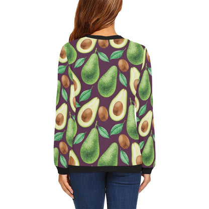 Avocado Pattern Print Design AC08 Women Long Sleeve Sweatshirt-JorJune