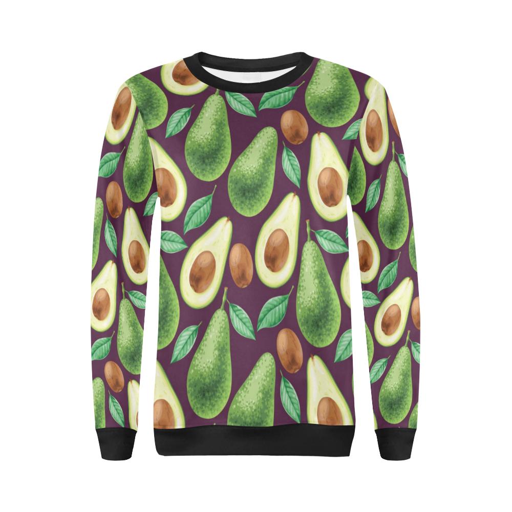 Avocado Pattern Print Design AC08 Women Long Sleeve Sweatshirt-JorJune