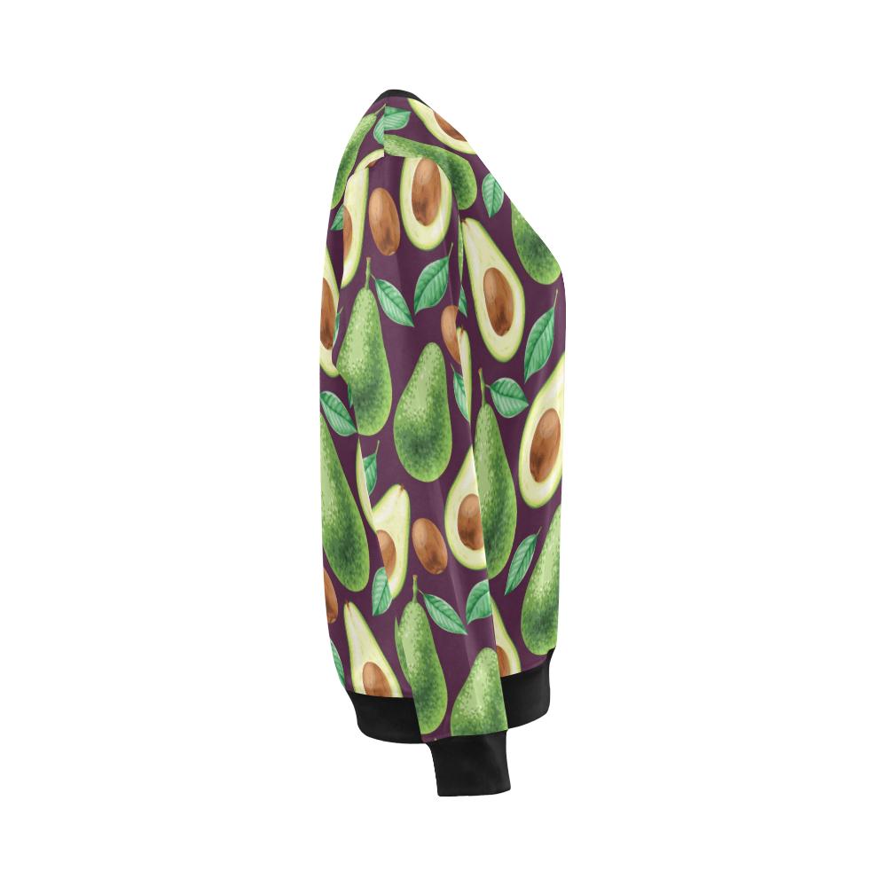 Avocado Pattern Print Design AC08 Women Long Sleeve Sweatshirt-JorJune