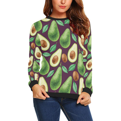 Avocado Pattern Print Design AC08 Women Long Sleeve Sweatshirt-JorJune