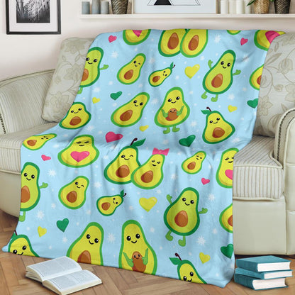 Avocado Pattern Print Design AC09 Fleece Blankete
