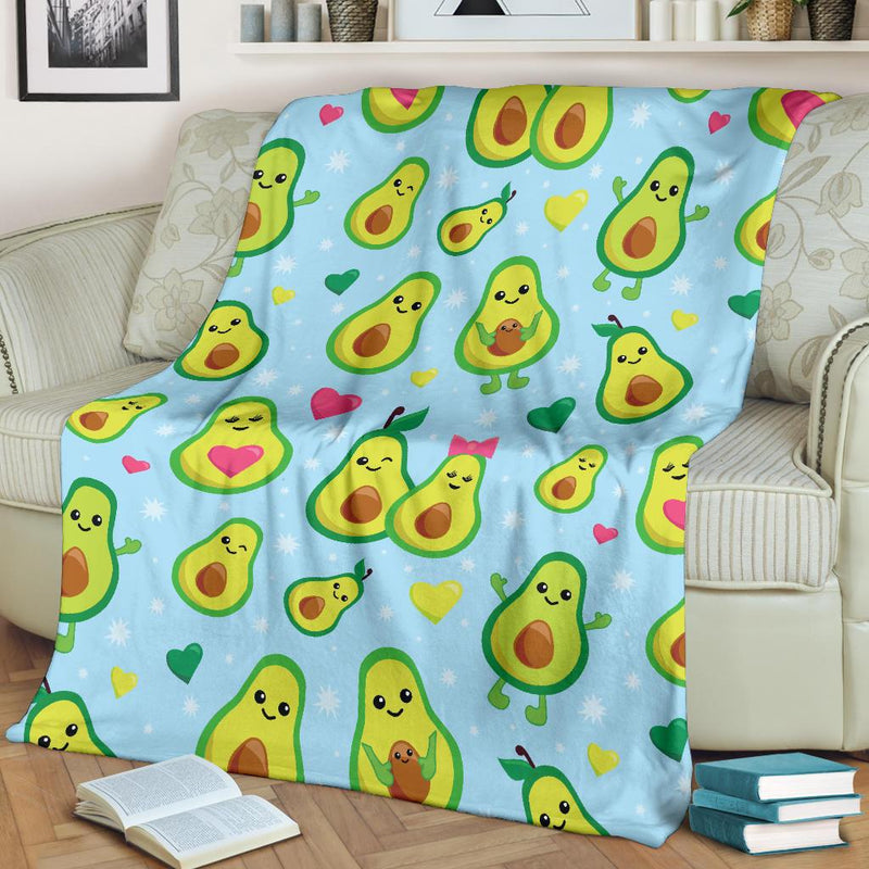 Avocado Pattern Print Design AC09 Fleece Blankete
