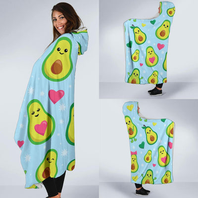 Avocado Pattern Print Design AC09 Hooded Blanket-JORJUNE.COM