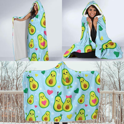 Avocado Pattern Print Design AC09 Hooded Blanket-JORJUNE.COM