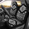 Aztec Black White Print Pattern Universal Fit Car Seat Covers