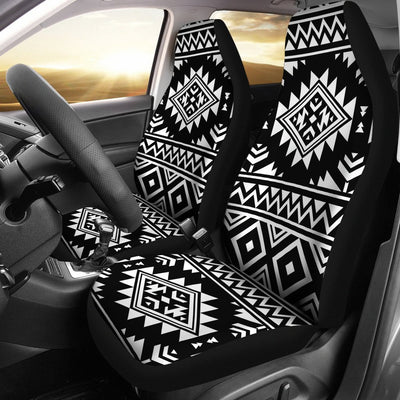 Aztec Black White Print Pattern Universal Fit Car Seat Covers