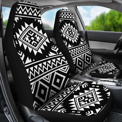 Aztec Black White Print Pattern Universal Fit Car Seat Covers