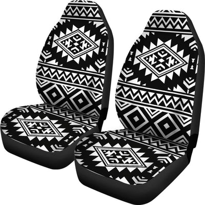 Aztec Black White Print Pattern Universal Fit Car Seat Covers