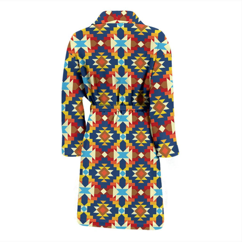 Aztec Pattern Print Design 01 Men Bathrobe-JORJUNE.COM