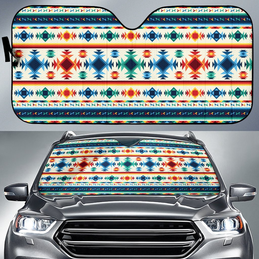 Aztec Pattern Print Design 02 Car Sun Shade-JORJUNE.COM