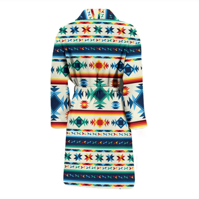 Aztec Pattern Print Design 02 Men Bathrobe-JORJUNE.COM