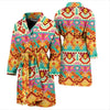 Aztec Pattern Print Design 03 Men Bathrobe-JORJUNE.COM