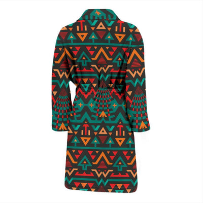 Aztec Pattern Print Design 04 Men Bathrobe-JORJUNE.COM